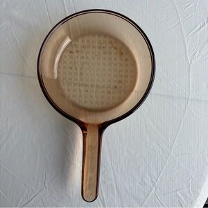 Vintage Corningware Amber Waffle Bottom Glass Skillet- no lid